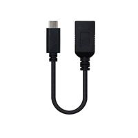Nanocable 10.01.4201-3G USB-C OTG-kabel (On-The-GO) USB 3.1, overdrachtsnelheid tot 5 GB/s, tot 3 belastingversterkers, Gen1, mannelijk vrouwelijk, type C/M-A/H, zwart, 15 cms