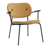 Menu Co Loungestoel Volledig Gestoffeerd Zwart - Donker Gebeitst Eiken / Moss 022