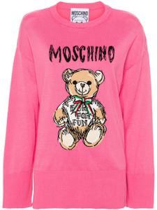 Moschino pull en maille intarsia - Rose