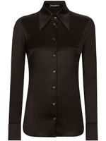 Dolce & Gabbana long-sleeve silk shirt - Noir - thumbnail