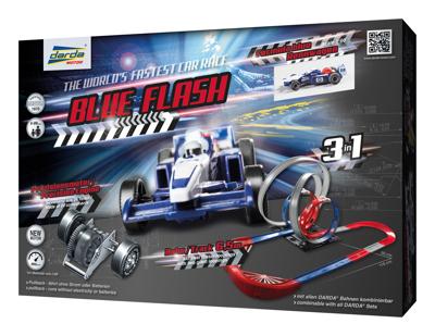 Darda racebaan Blue Flash 6,9 meter blauw/zwart Darda racebaan Blue Flash 6,9 meter blauw/zwart