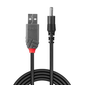 LINDY USB-kabel USB 2.0 USB-A stekker, DC-stekker 3,5 mm 1.50 m Zwart 70266