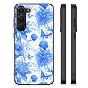 Bloemen Hoesje voor Samsung Galaxy S23 Plus Flowers Blue