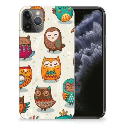 Apple iPhone 11 Pro TPU Hoesje Vrolijke Uilen Apple iPhone 11 Pro TPU Hoesje Vrolijke Uilen
