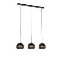 QAZQA Smart hanglamp zwart met gouden binnenkant 3-lichts incl. Wifi - thumbnail