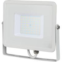LED Bouwlamp 50 Watt - LED Schijnwerper - Viron Hisal - Helder/Koud Wit 6400K - Waterdicht IP65 - Mat Wit - Aluminium - SAMSUNG LEDs