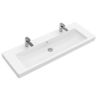 Villeroy & Boch Subway 2.0 meubelwastafel 130x47cm met 2 kraangaten met overloop wit 7176D201 - thumbnail