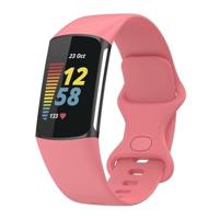 By Qubix - Compatible met Fitbit Charge 5 - Fitbit Charge 6 Sportbandje met dubbele lus - Roze - Maat: L - Compatible fitbit bandje