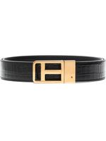 TOM FORD ceinture à effet peau de crocodile - Noir