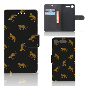 Telefoonhoesje met Pasjes voor Sony Xperia XZ1 Leopards