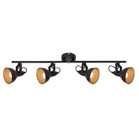 Briloner Leuchten Plafondlamp 2049-045, 4 Draai- en Zwenkbare Spotlampen, 4 x E14, 40 watt, Metaal, Zwart/Goud, 790 x 190 mm