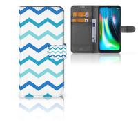 Motorola Moto G9 Play | E7 Plus Telefoon Hoesje Zigzag Blauw