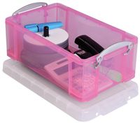 Really Useful Box opbergdoos 9 liter, transparant roze