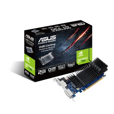 Asus Nvidia GeForce GT730 Videokaart 2 GB GDDR5-RAM PCIe HDMI, DVI Low Profile, Passieve koeling