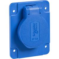 Schneider Electric PKS61B Wandcontactdoos met randaarde en klapdeksel Compleet Blauw