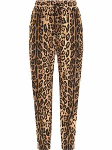 Dolce & Gabbana pantalon de jogging à imprimé léopard - Marron