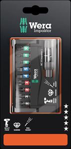 Wera 8740/51/55/67-9/IMP DC 05073980001 Bitset 10-delig Kruiskop Phillips, Kruiskop Pozidriv, Inbus, Binnen-Torx Impactor technologie