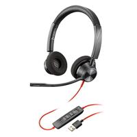 Plantronics – Blackwire 3320 USB-A (Poly) – bekabelde twee-ear headset (stereo) met microfoonarm – verbinding met PC/Mac via USB-A – compatibel met teams (gecertificeerd), zoom en meer