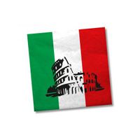 60x Italie landen vlag thema servetten 33 x 33 cm