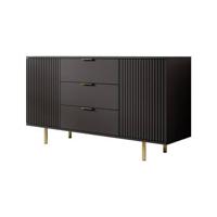 Meubella Dressoir Nicola - Mat zwart - 150 cm