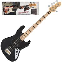 Vintage VIP-V495BLK Coaster Series 5-string Gloss Black Bass Pack vijfsnarige basgitaar set met versterker - thumbnail