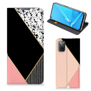 OPPO A52 | A72 Stand Case Zwart Roze Vormen