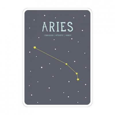 Milestone poster sterrenbeeld Ram (ENG) A4 formaat papier grijs/beige Milestone poster sterrenbeeld Ram (ENG) A4 formaat papier grijs/beige