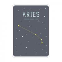 Milestone poster sterrenbeeld Ram (ENG) A4 formaat papier grijs/beige