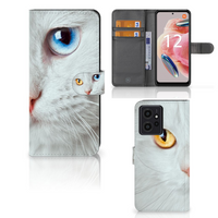 Xiaomi Redmi Note 12 4G Telefoonhoesje met Pasjes Witte Kat