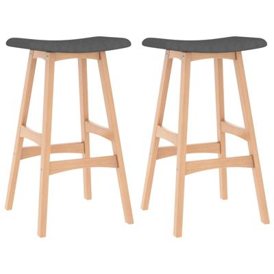 vidaXL Barkrukken 2 st stof donkergrijs