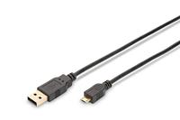 ednet USB 2.0-verbindingskabel - 1m - USB A naar USB Micro B - Mannelijk/Mannelijk - Zwart