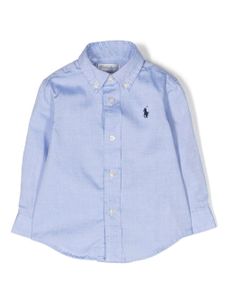 Ralph Lauren Kids chemise boutonnée à logo brodé - Bleu