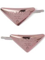 Prada barrettes à plaque logo - Rose