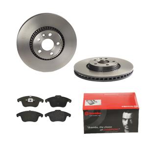 Remmenset, remschijf BREMBO, Remschijftype: Binnen geventileerd, Inbouwplaats: Vooras, u.a. für Volvo, Ford, Land Rover