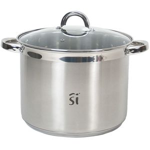 Luxe RVS kookpan/pan Loa met glazen deksel 26 cm 9,5 liter