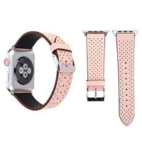 By Qubix - Dot Pattern Leren bandje - Roze - Compatible met Apple Watch 44mm / 45mm / 46mm / 49mm - Compatible Apple watch bandjes