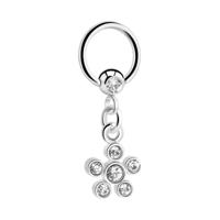 Jeweled Ball Closure Ring met bedel Chirurgisch staal 316L / Belegde messing Piercingringen - thumbnail