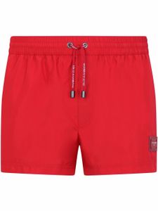 Dolce & Gabbana short de bain à patch logo - Rouge