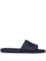 Dolce & Gabbana logo-embossed cut-out slides - Bleu