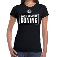 Lang leve de Koning tekst shirt zwart dames 2XL  - - thumbnail