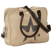 vidaXL Handtas 40x54 cm canvas en echt leer beige