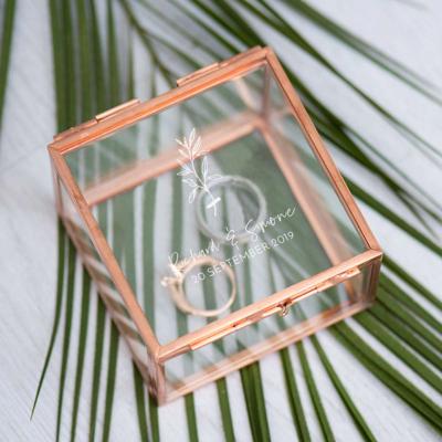 Ringdoosje glas vierkant gedroogd takje Ringdoosje glas vierkant gedroogd takje