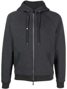 Moorer hoodie zippé à manches longues en coton stretch - Gris