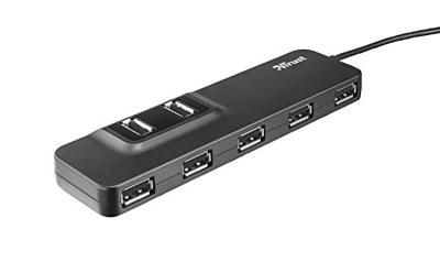 Trust Oila 7-Poorts Usb 2.0-Hub, Zwart