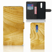 Nokia 3.1 Plus Book Style Case Licht Hout