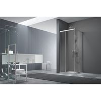 Royal plaza Lila hoekinstap 80x80x190cm helder glas chroom