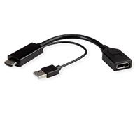 ROLINE 4K HDMI - DisplayPort-adapter, v1.2, HDMI ST - DP BU, Actief
