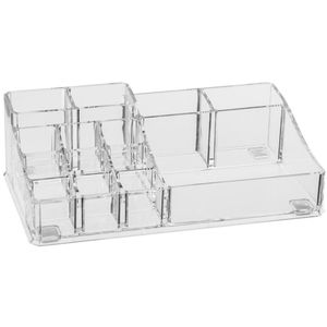 Make-up organizer 14 vakken rechthoek 22,5 x 7 cm van kunststof   -