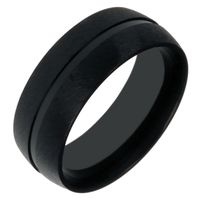 Zwarte stalen mannen ring-18mm