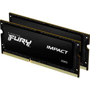 Kingston FURY Impact Werkgeheugenset voor laptop DDR3 16 GB 2 x 8 GB Non-ECC 1866 MHz 204-pins SO-DIMM CL11 KF318LS11IBK2/16